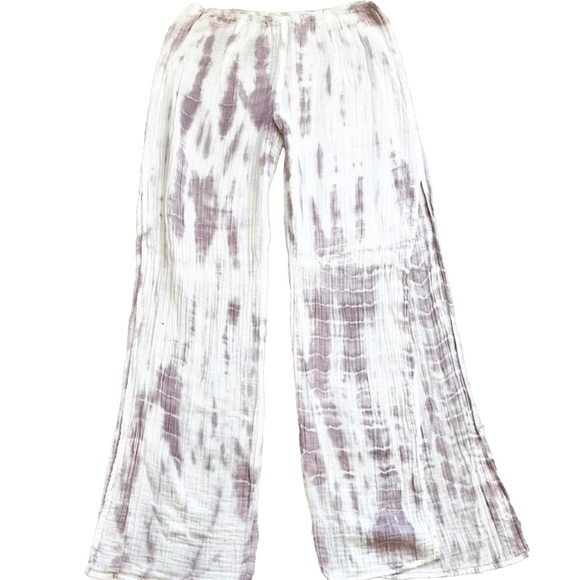 stark x Pants - STARK X PURPLE/WHITE SIDE SLIT PANTS SIZE MEDIUM BOHO CHIC BEACH SUMMER